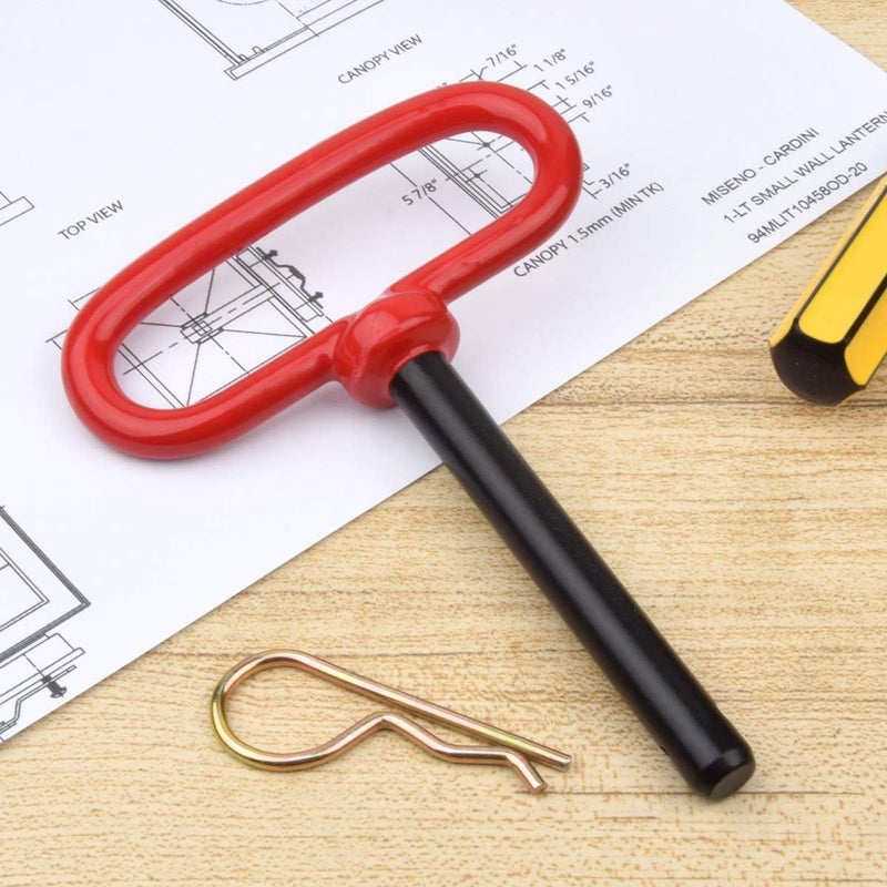 Comonc 3/4 inch Red Handle Hitch Pin Trailer Towing Hitch Pin and Clip Tractor Pins ,3/4 * 6-1/2 inch - Image 5